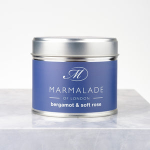 Bergamot & Soft Rose Medium Tin Candle